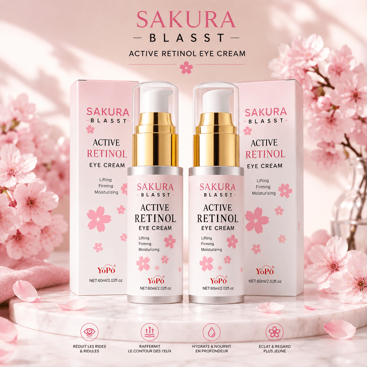 Retinol Crème Yeux Sakura – 2 pièces